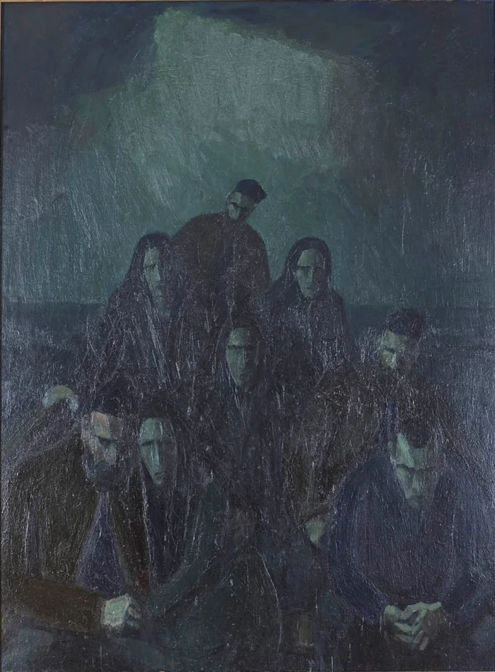 Thumbnail of - The Funeral, artwork by Mikines displayed at the National Gallery in the Faroe Islands. 