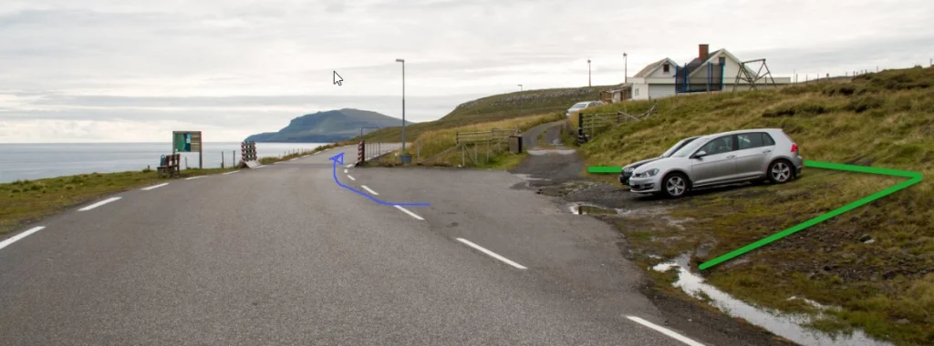 Parking-Æðuvík-Hike-Villagepath