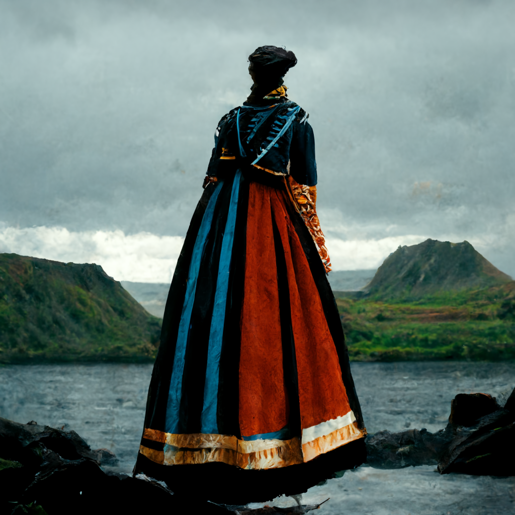 AI-generated image from Midjourney, the Faroe Islands inspired by Eugène Delacroix.