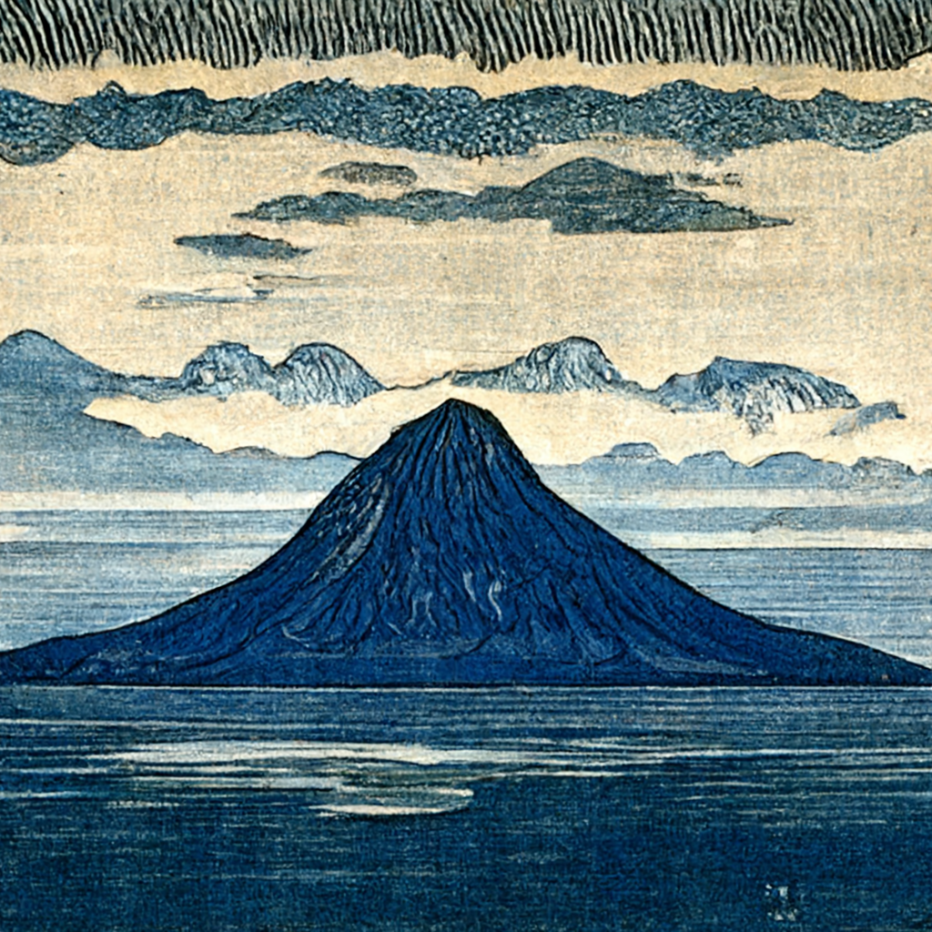 AI-generated image from Midjourney, the Faroe Islands inspired by Hokusai.