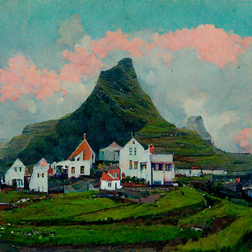 AI-generated image from Midjourney, the Faroe Islands inspired by Seth Armstrong.