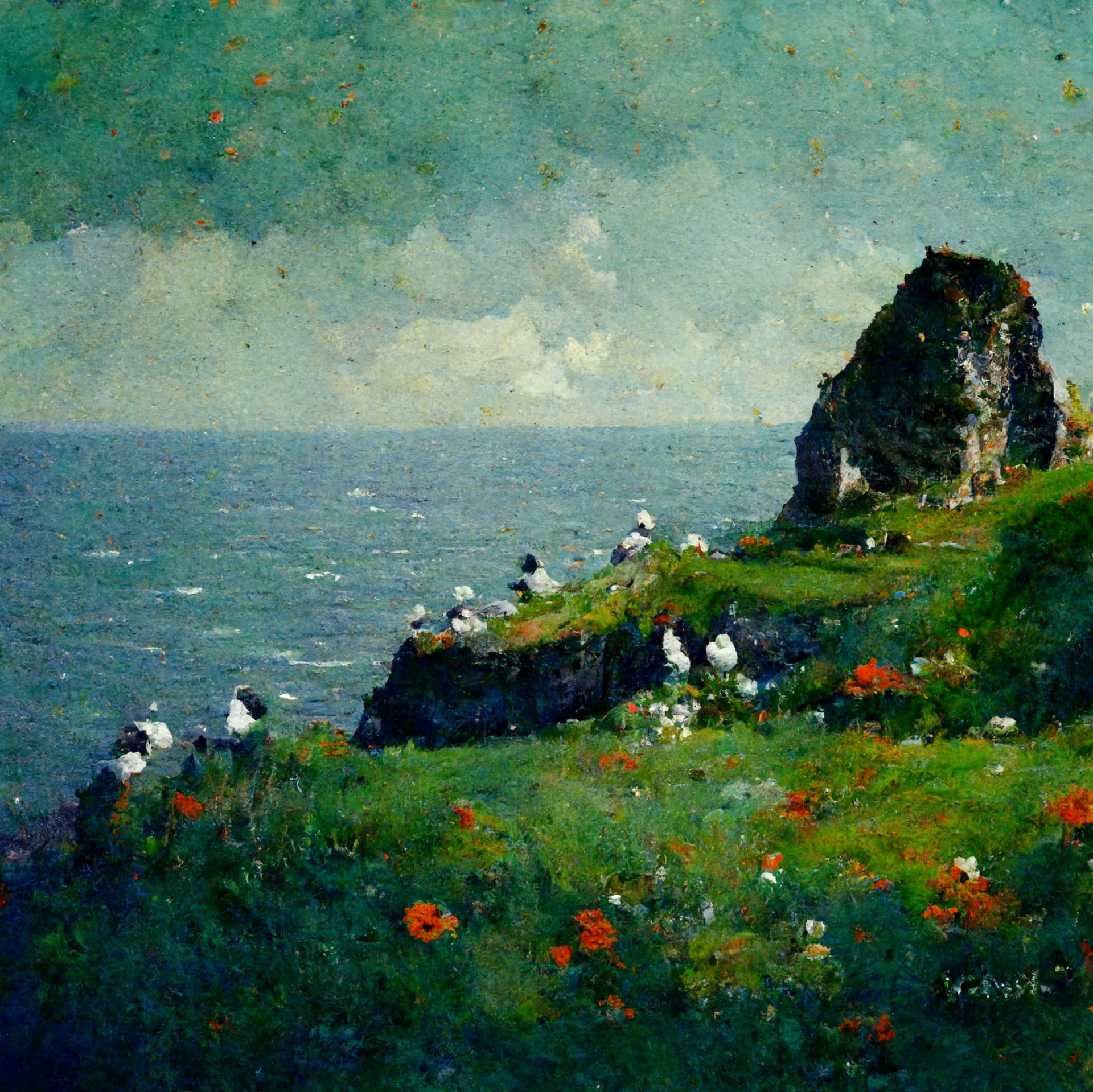 Thumbnail of - AI-generated image from Midjourney, the Faroe Islands inspired by Monet.