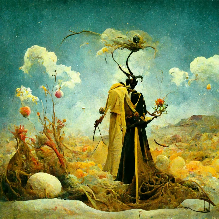 Thumbnail of - AI-generated image from Midjourney, the Faroe Islands inspired by Salvador Dalí.