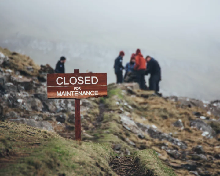 Closed for Maintenance, Open for Voluntourism april 2019. Photo taken by Kirstin Vang