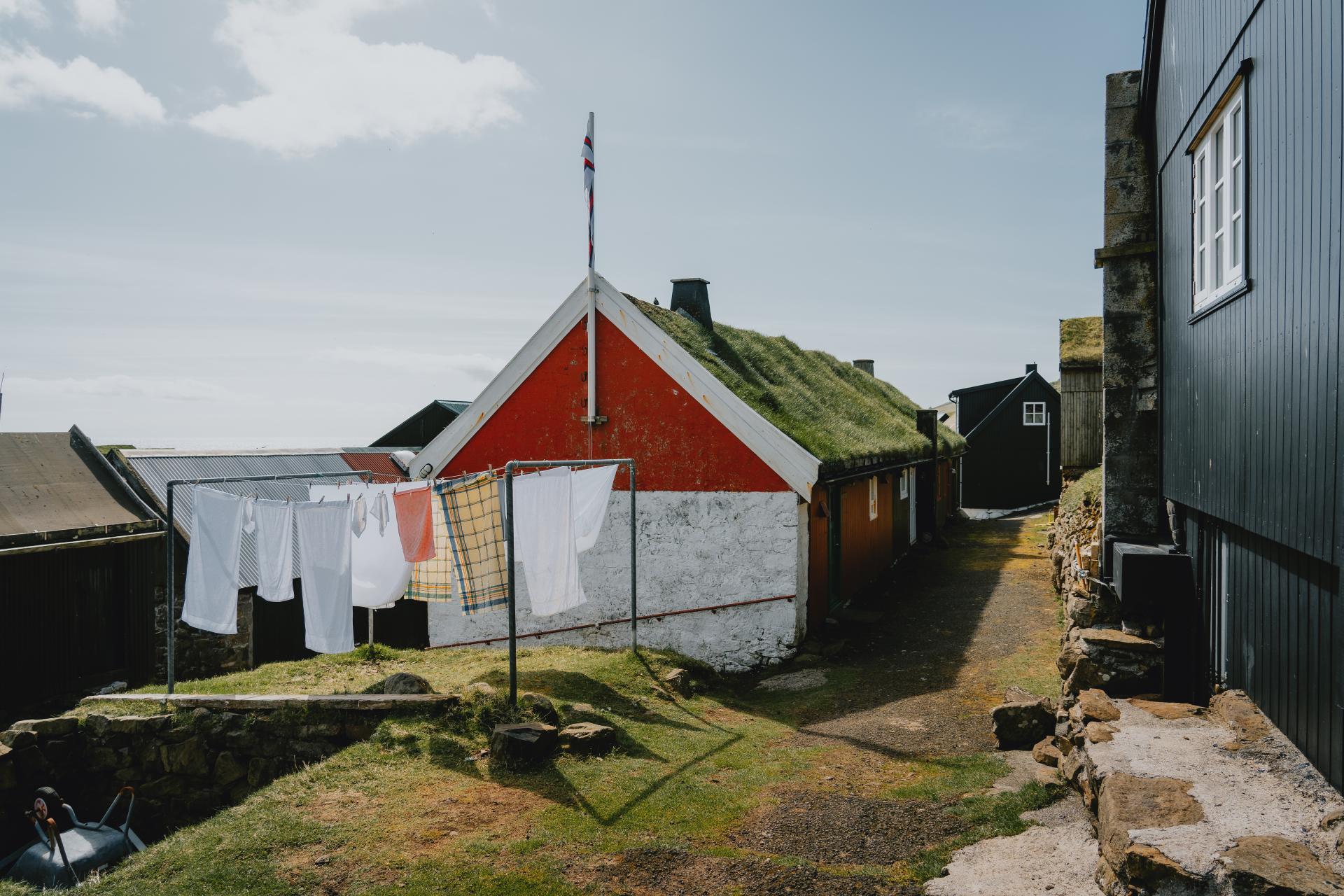 Thumbnail of - The tiny village in the Faroe Islands is called Mykines. Sunny day, laundry hanging outside. Taken by Daniel Casson. 