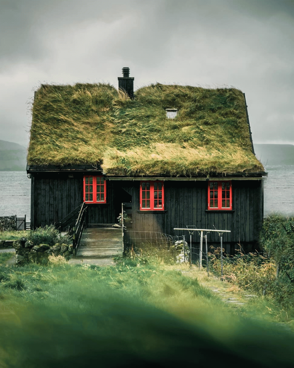The Faroe Islands are like heaven! Every couple of kilometers you will see some houses with grass roofs, or other amazing cabins.