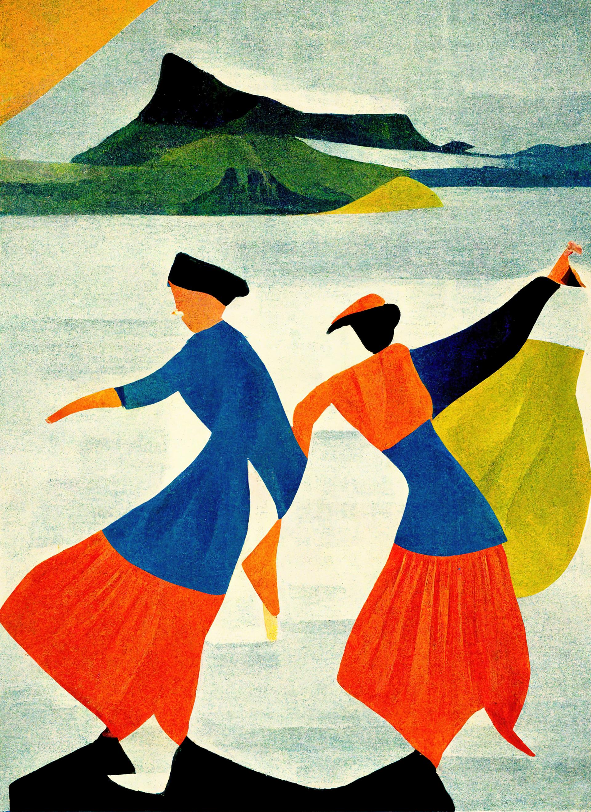 Thumbnail of - Imagine Faroe Islands inspired by Henri Matisse using  AI Technology, Midjourney. 