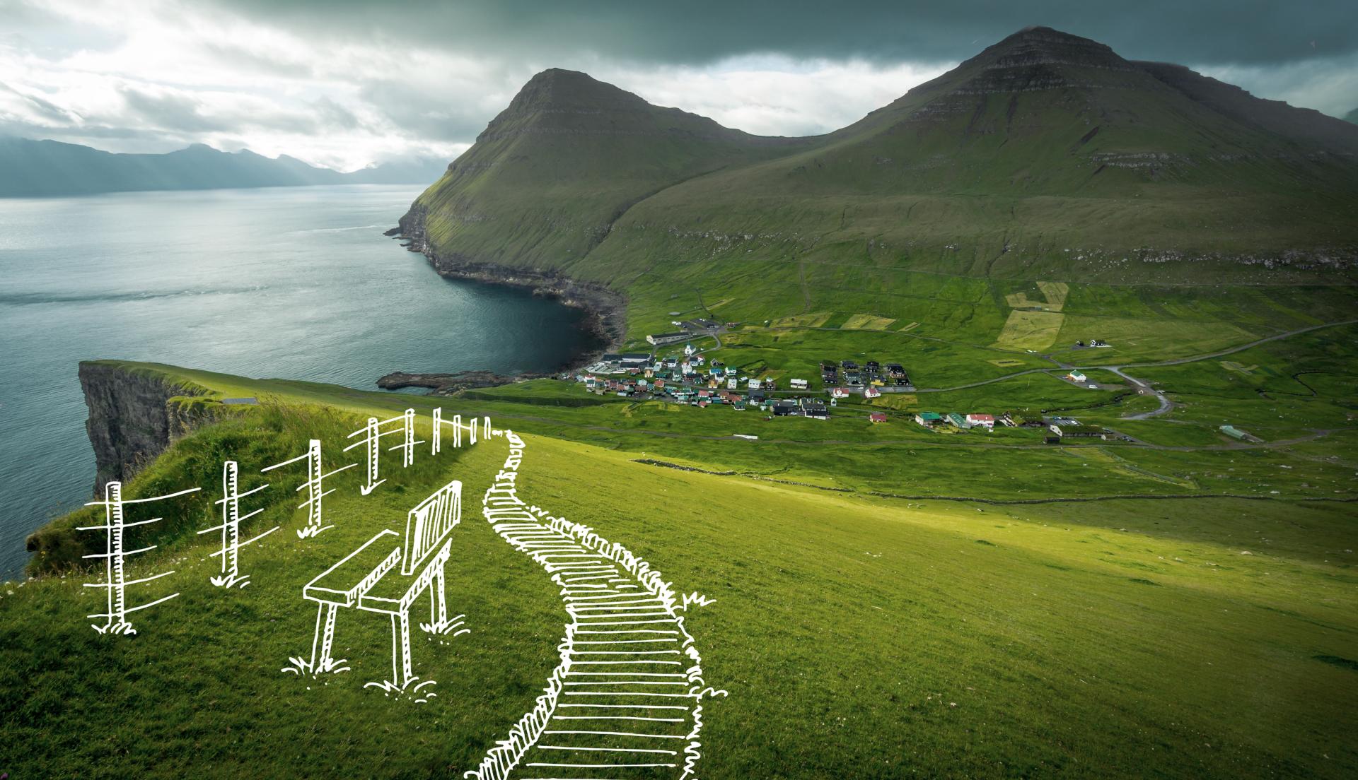 In the village of Gjógv, a path from the village to one of the scenic viewpoints will be mended, and a fence erected to keep hikers safe