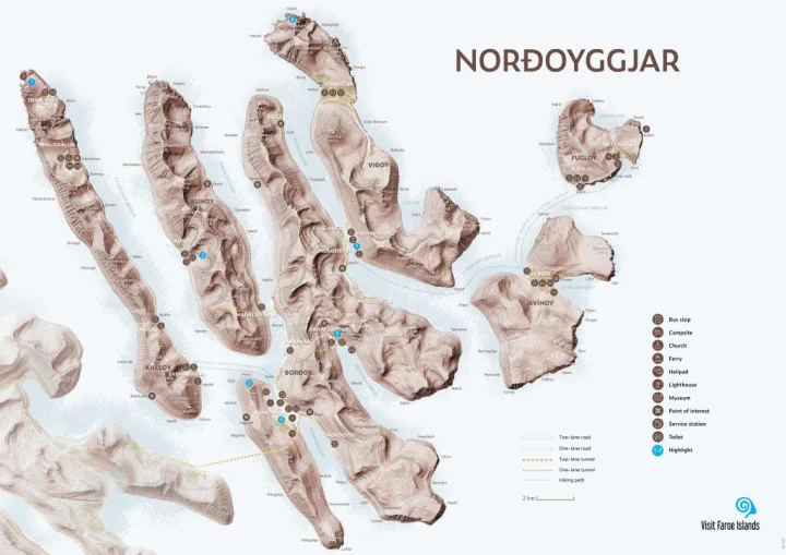 Map of Klaksvik and the northern isles of the Faroe Islands
