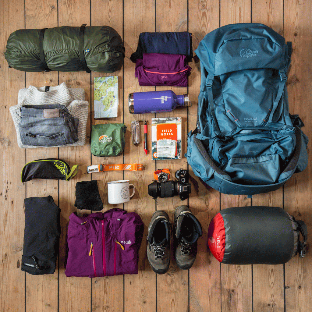 Hiking gear, preparing for a hiking trip in the Faroe Islands
