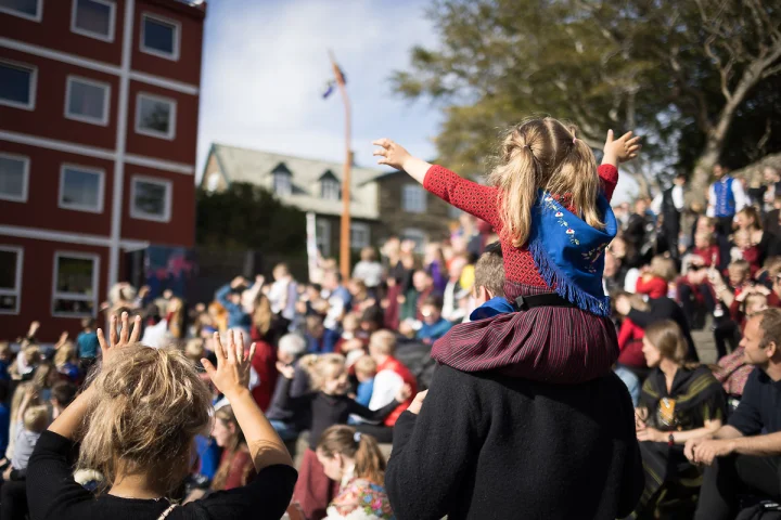 The annual Ólavsøku celebration in Tórshavn. A national holiday.