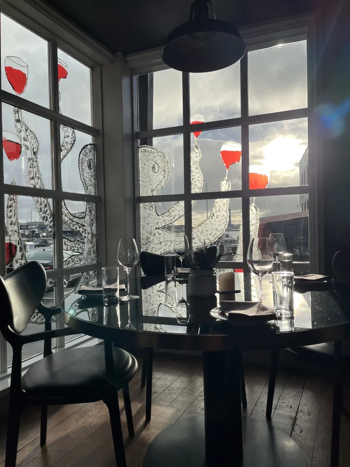 Thumbnail of - ROKS restaurant in Tórshavn, decorated by Faroese artist, Tóroddur Poulsen. 