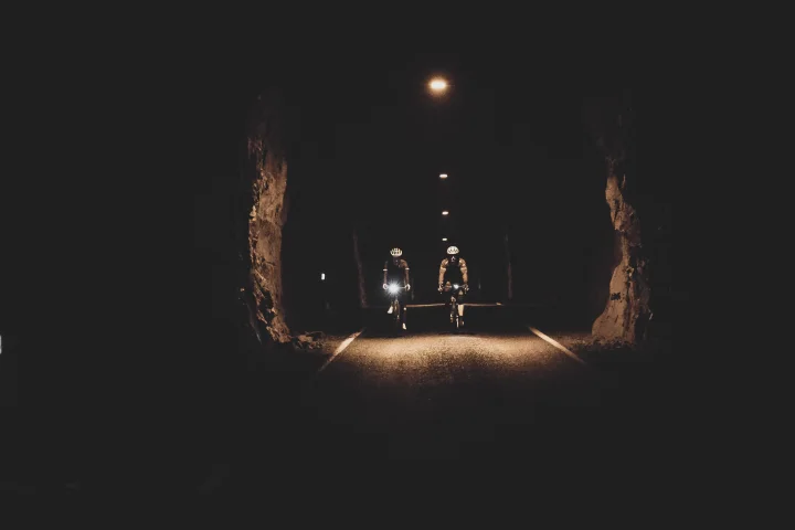 Thumbnail of - Biking in a small tunnel in the Faroe Islands