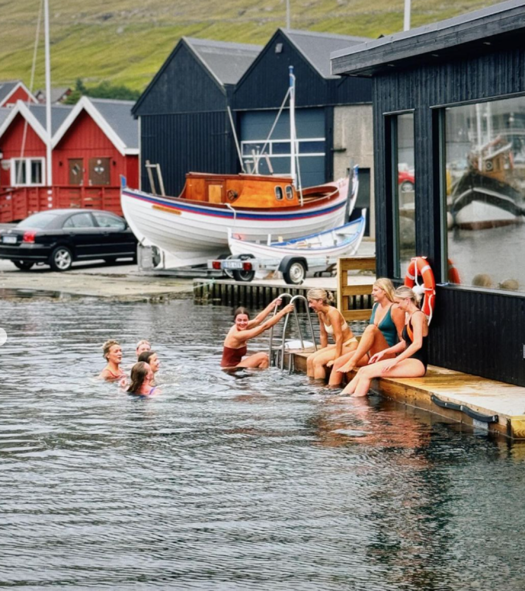 Floating sauna in Nólsoy, Faroe Islands. 
Image by Jóna Holm Kristoffersen / @jhkristoffersen 