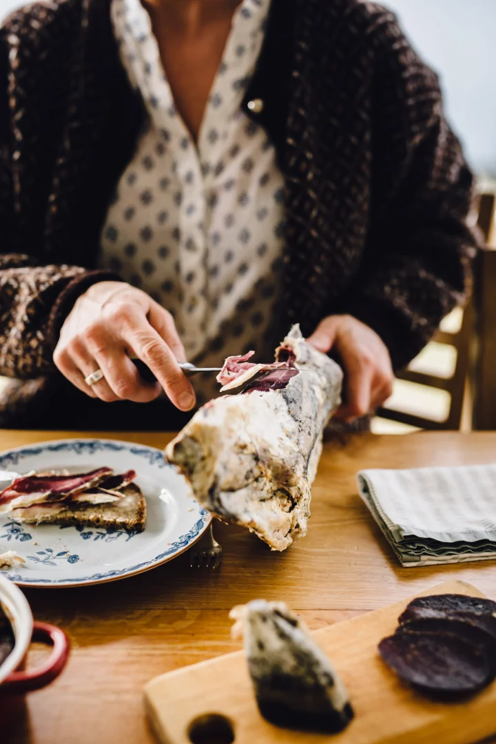 Thumbnail of - Heimablídni with table set with Faroese traditional meets